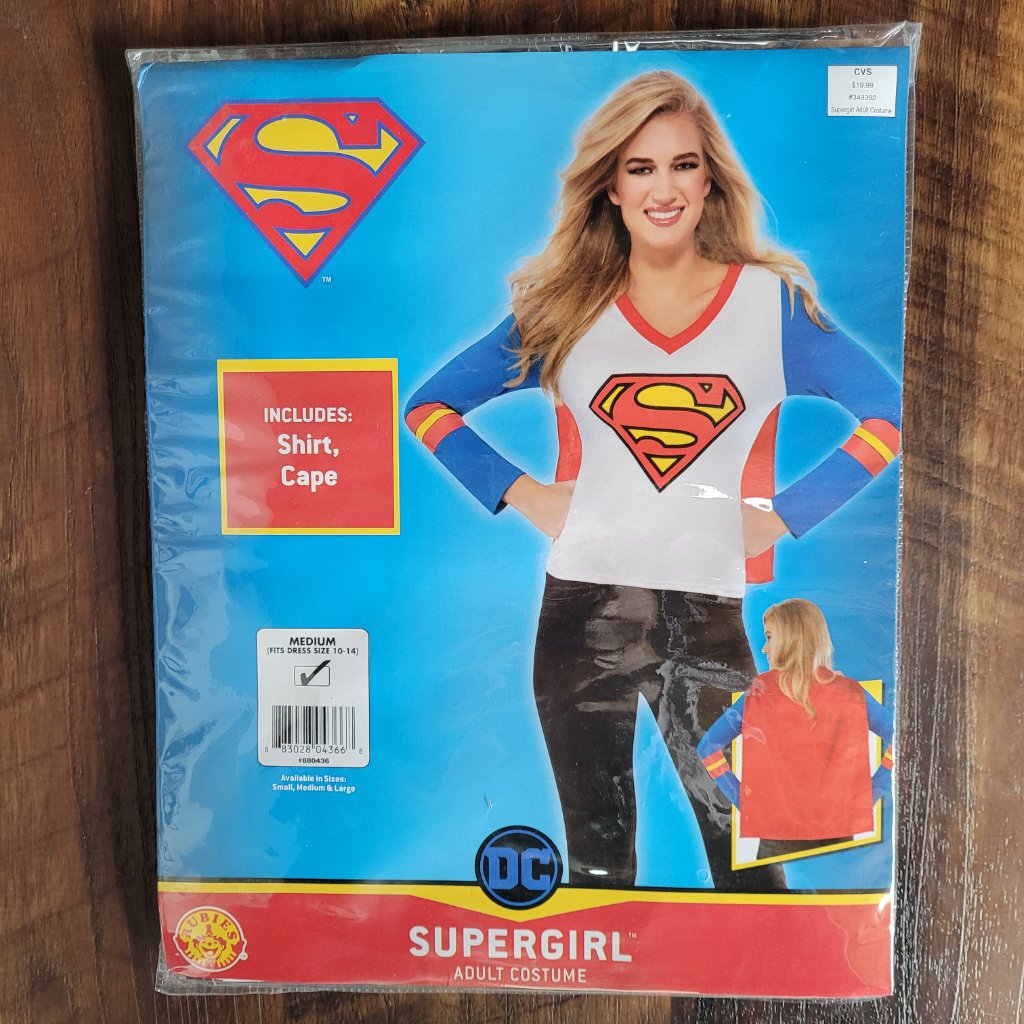 Supergirl Sporty Tee With Cape - Dc Superhero - Women's Size Med — image 2 of 3